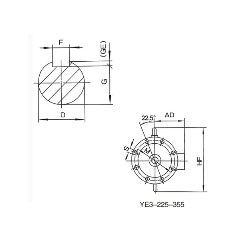 Frame without foot end shield with flange(V1)